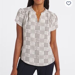 Stitch Fix - 41 Hawthorn White Mandarin Collar Relaxed Blouse